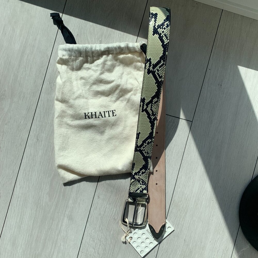 Khaite Bruno Leather Belt – NEW WITH TAGS! Python Print & Silver Hardware